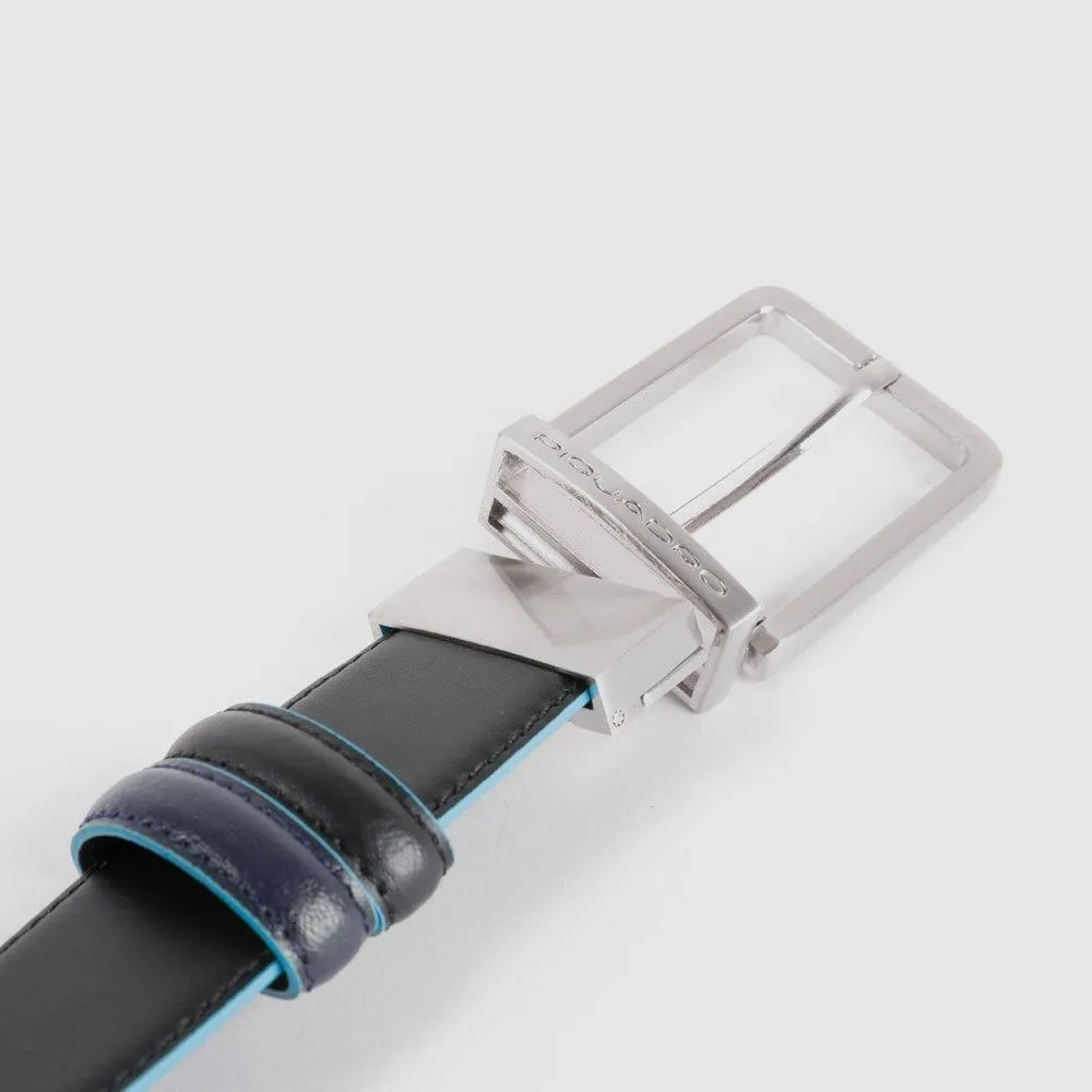 Ремень Piquadro Blue Square CU2619B2/NBLU2, черный/темно-синий (двусторонний)photo2