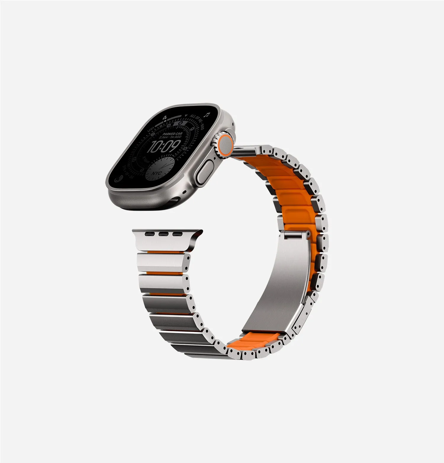 Ремешок UNIQ Strova Flex для Apple Watch 49/46/45/44 мм, зеленый / желтый (Titaniumsilver Limegreen)photo15