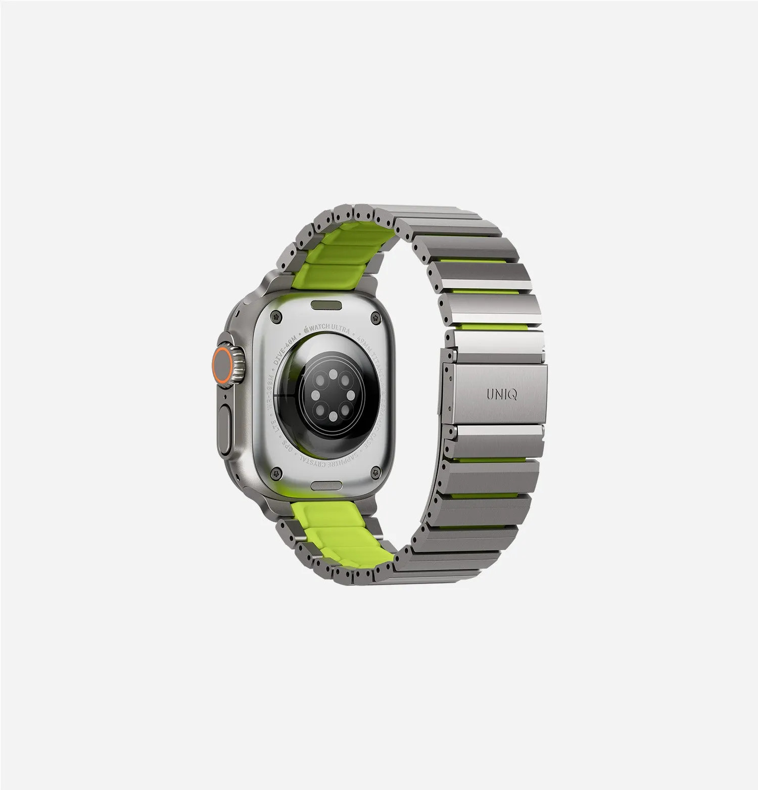 Ремешок UNIQ Strova Flex для Apple Watch 49/46/45/44 мм, зеленый / желтый (Titaniumsilver Limegreen)photo18