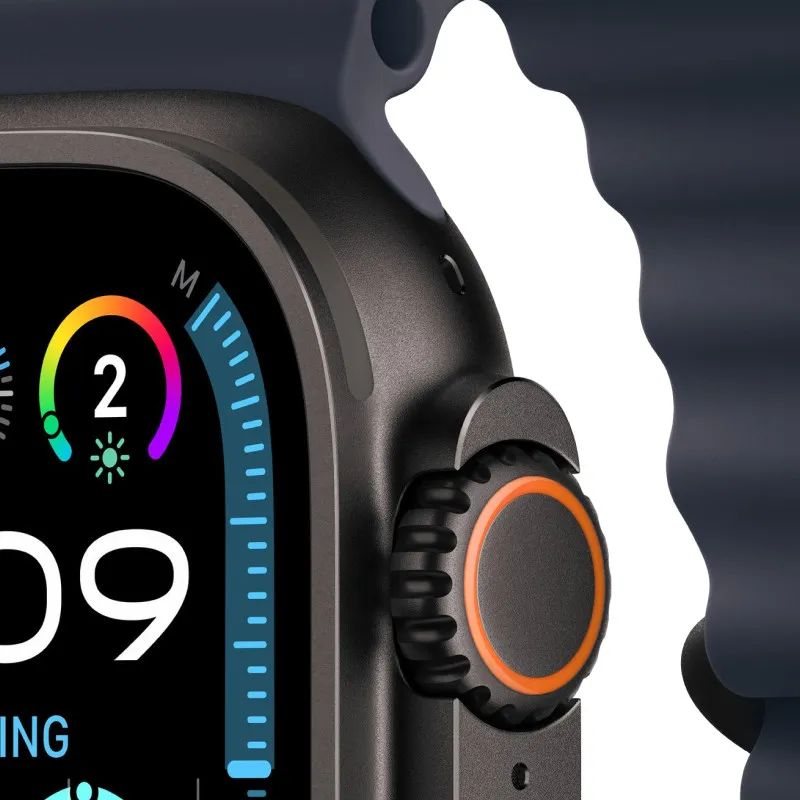 Apple Watch Ultra 2024 GPS + Cellular, 49 мм корпус из титана цвета Черный титан, ремешок Ocean темно-синего цветаphoto2