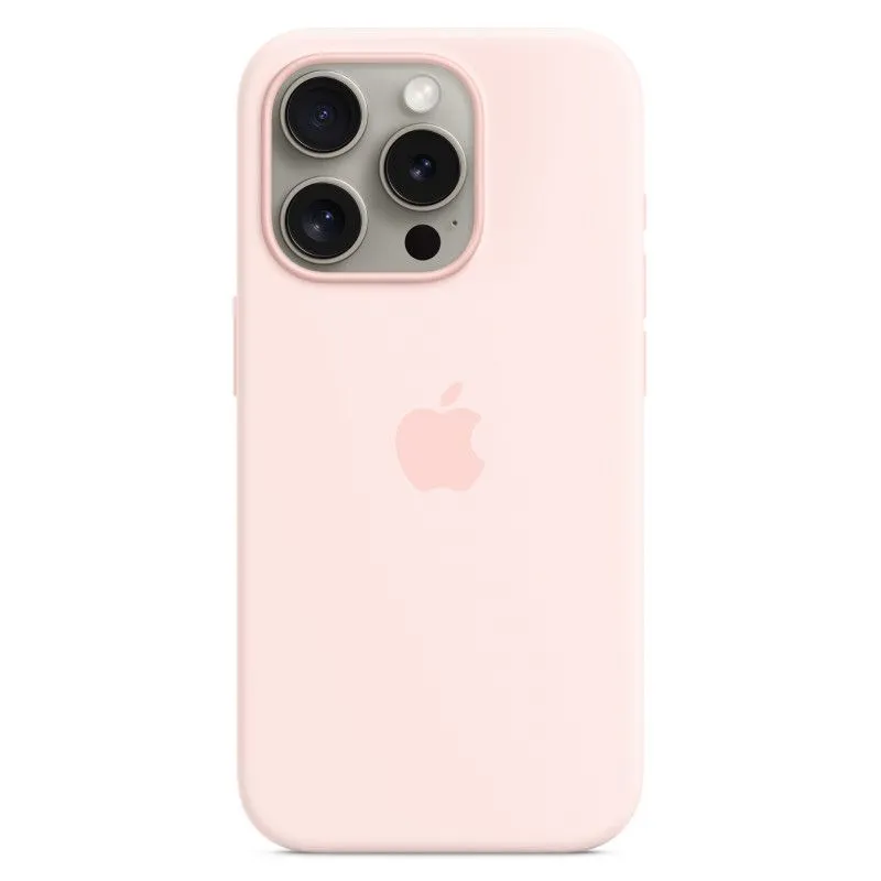 Силиконовый чехол MagSafe для iPhone 15 Pro Светло-розовыйphoto0