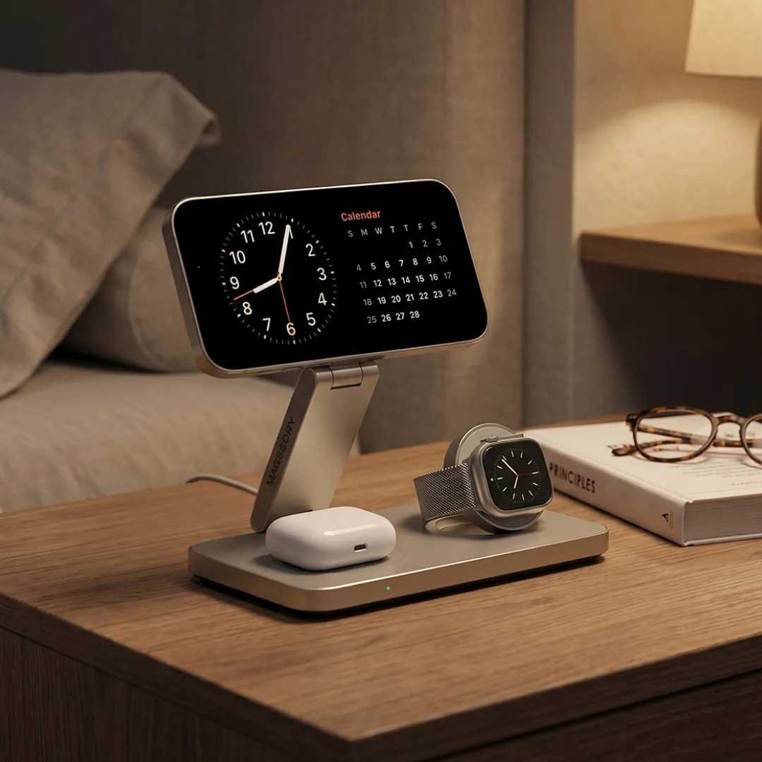 Зарядная станция 3 в 1 Magssory Yoga для Apple Qi2 Titan