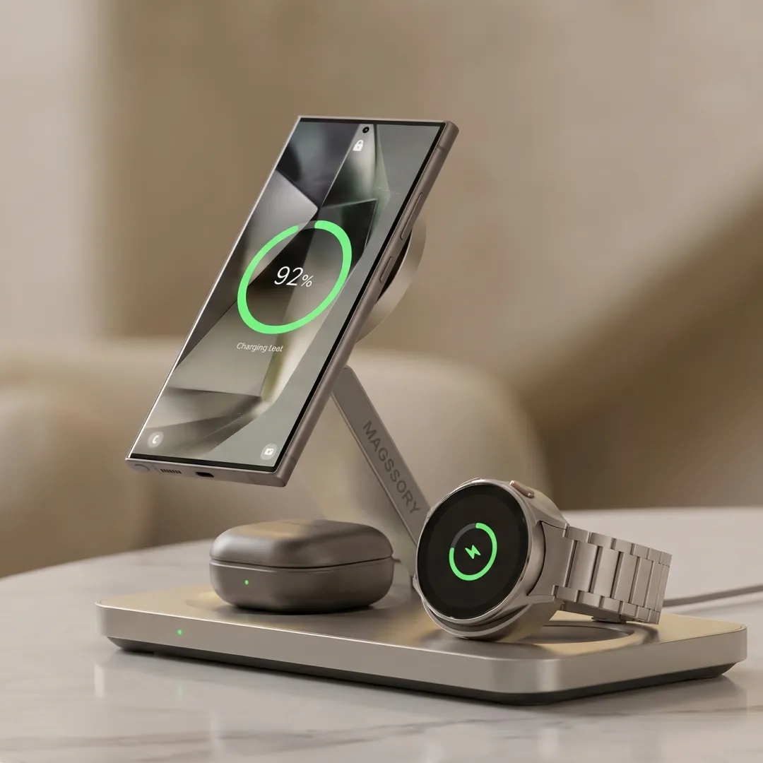 Зарядная станция 3 в 1 Magssory Yoga для Samsung Qi2 Titan