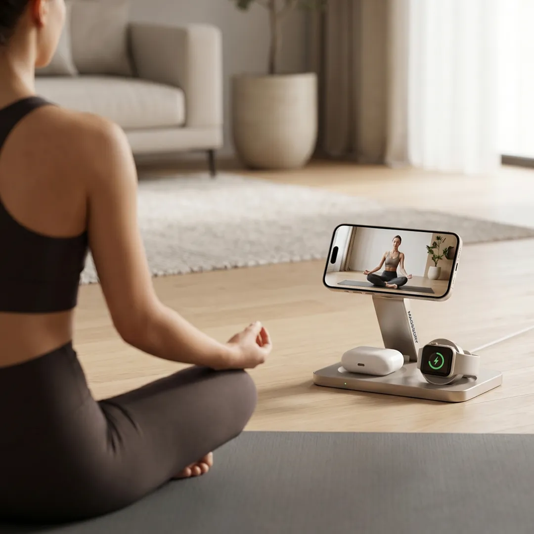 Зарядная станция 3 в 1 Magssory Yoga для Apple Qi2 Titan