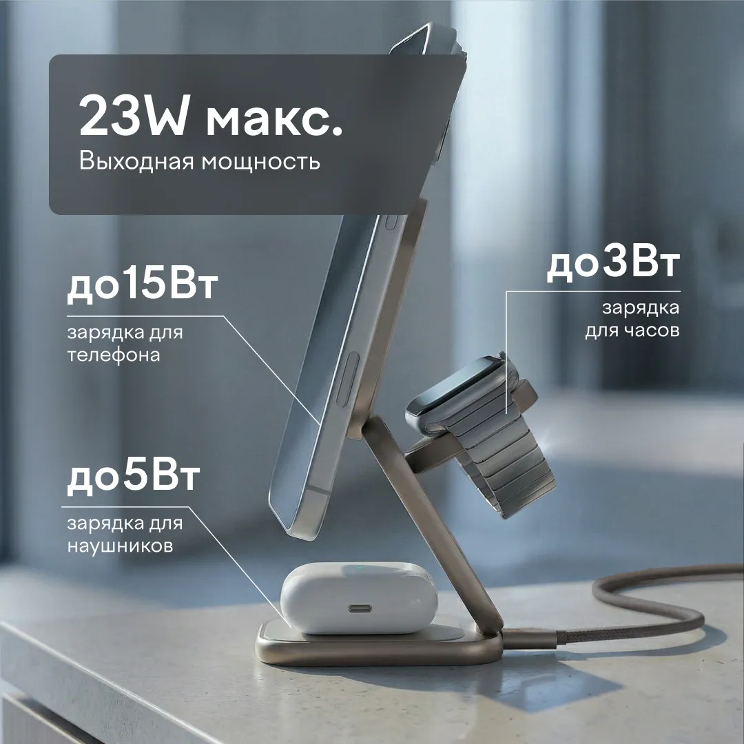 Зарядная станция Magssory Fold Pro 3 в 1 Titan