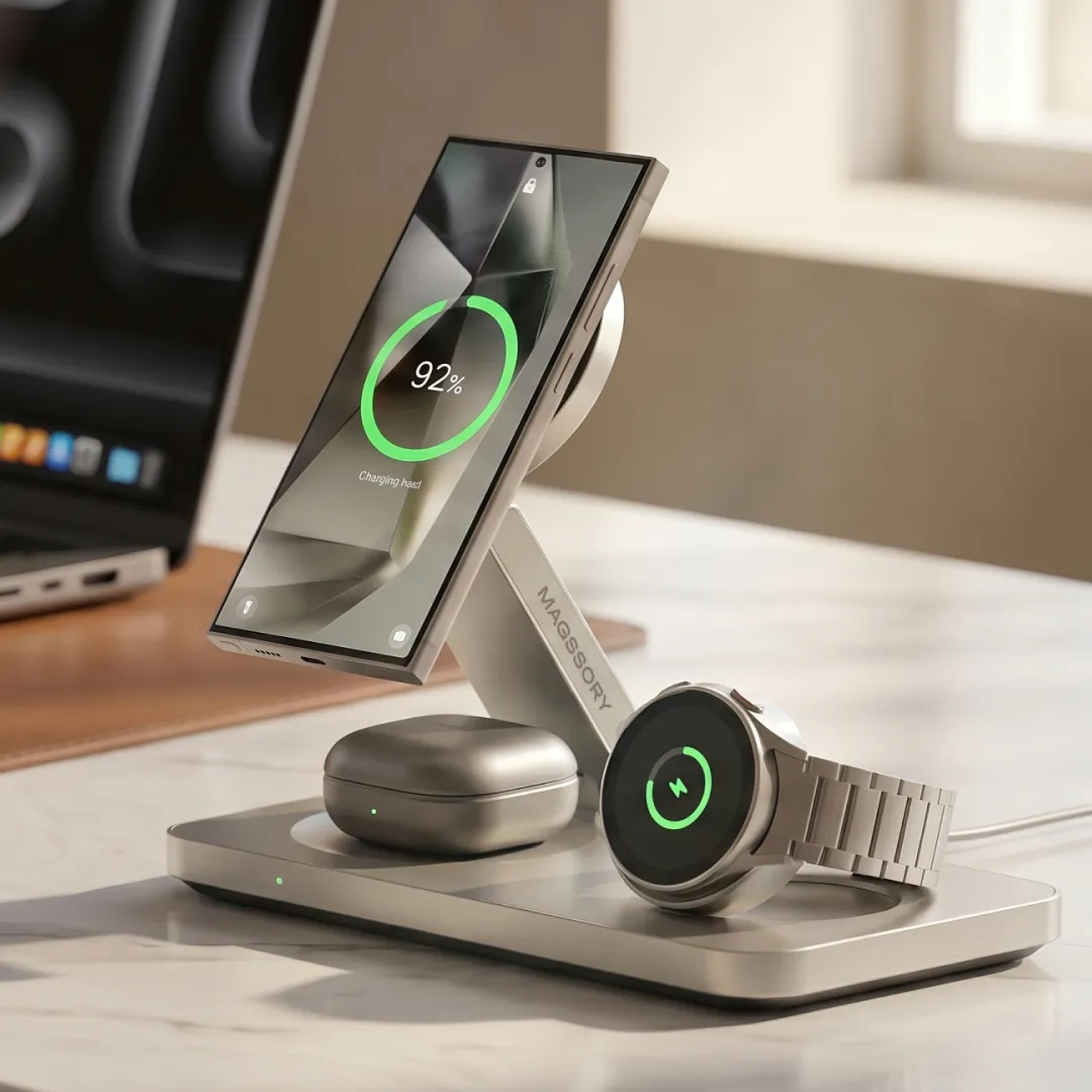 Зарядная станция 3 в 1 Magssory Yoga для Samsung Qi2 Titan