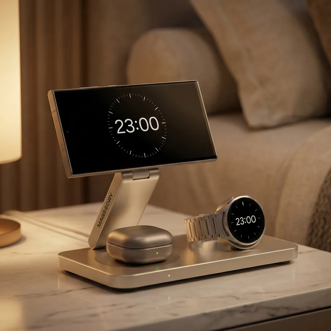 Зарядная станция 3 в 1 Magssory Yoga для Samsung Qi2 Titan