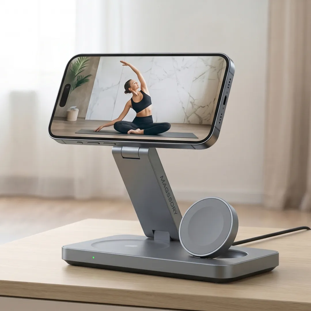 Зарядная станция 3 в 1 Magssory Yoga для Apple Qi2 Midnight