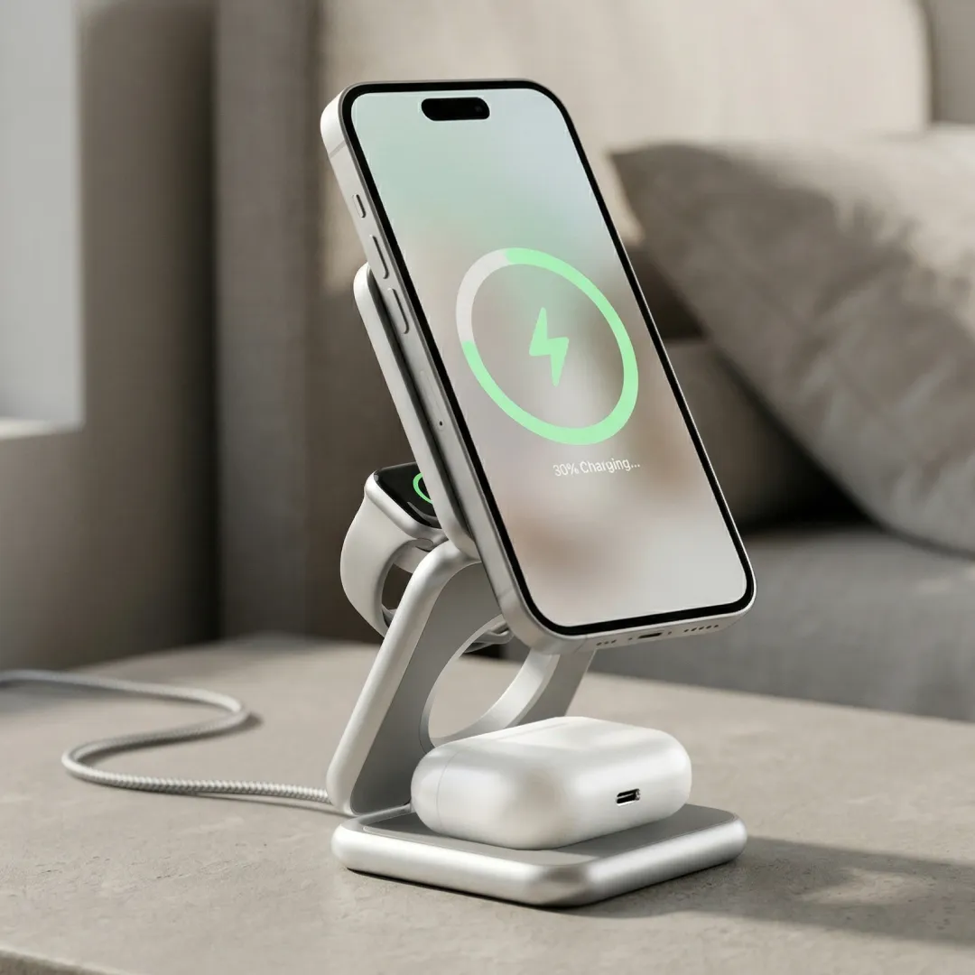 Зарядная станция Magssory Fold Pro 3 в 1 Silver