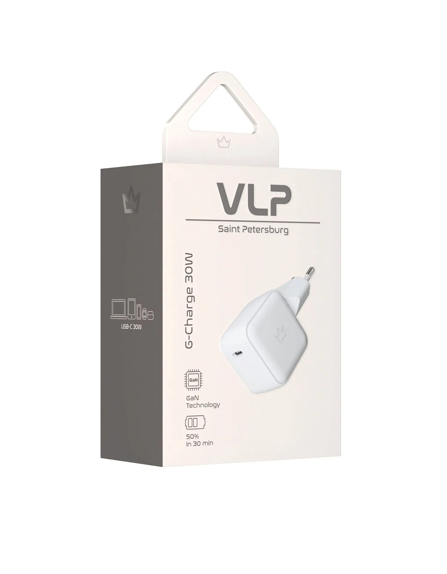 Сетевое зарядное устройство VLP G-Charge 30Вт USB-C, PD, QC, белыйphoto7