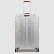 Алюминиевый чемодан на 4 колёсах с замком TSA Piquadro BV4427ALU/GRCU, серый