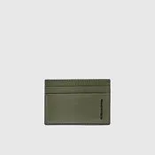 Кожаный картхолдер MagSafe на 2 карты с RFID-защитой Piquadro PP7435PQ6/VE, зелёный