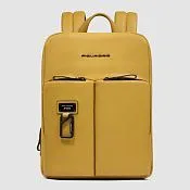 Расширяемый кожаный рюкзак для ноутбука 14" Piquadro CA6311AP/G, жёлтый