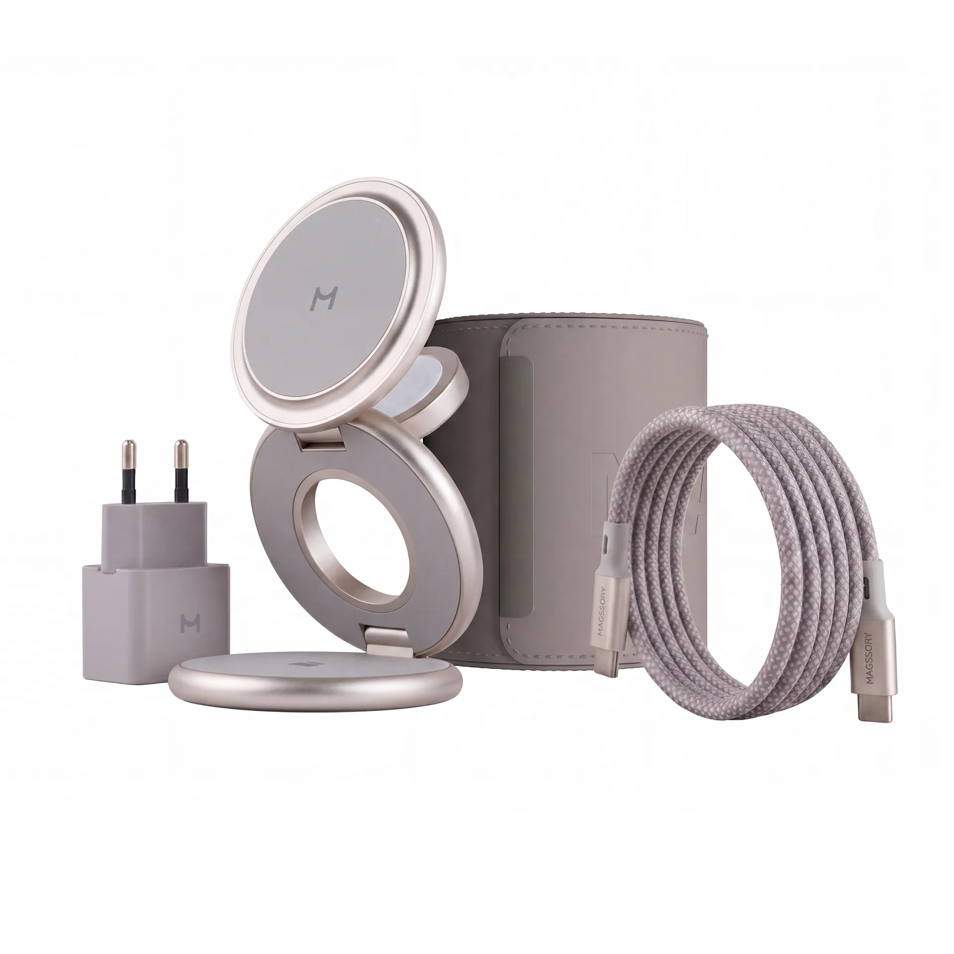 Зарядная станция 3 в 1 Magssory Signature Disc Pro для Apple Qi2 Titanphoto8