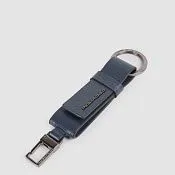 Плоский кожаный брелок для ключей с карабином Piquadro PC3751MOS/BLU, синий