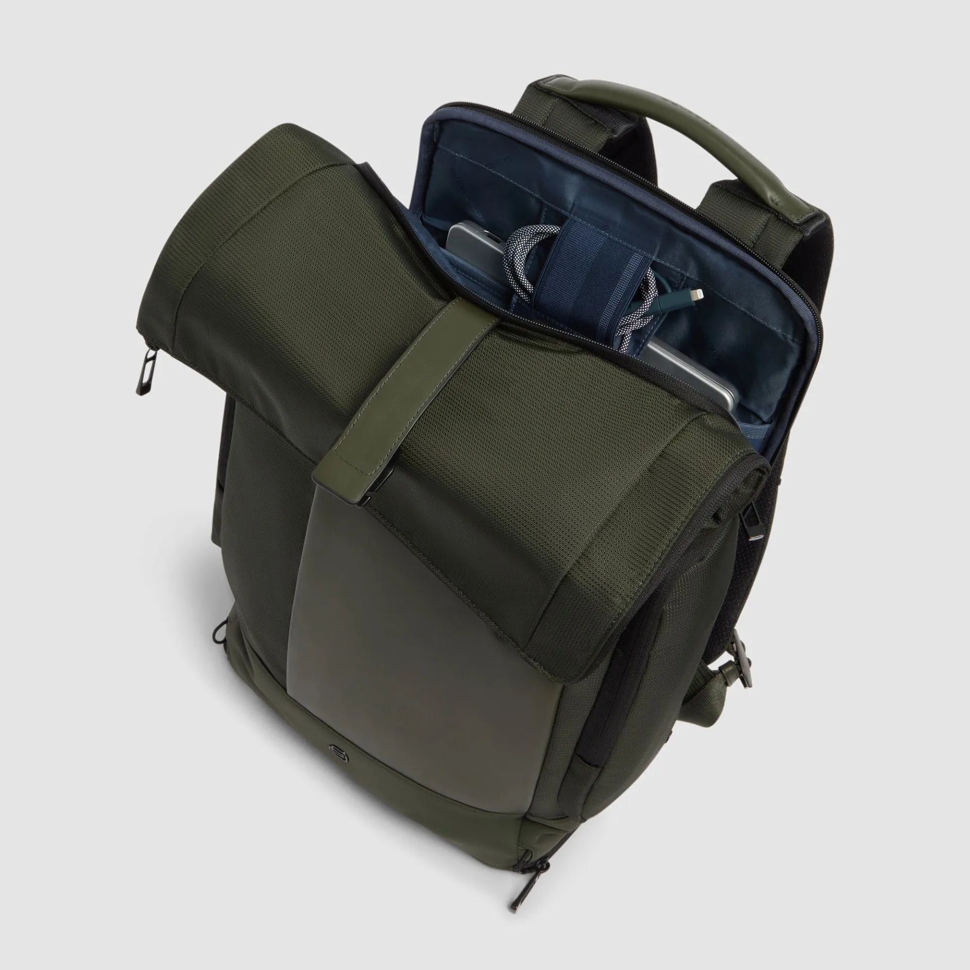 Рюкзак-роллтоп для ноутбука 15,6" с сеткой для шлема Piquadro CA7190W145/VE, зелёныйphoto3