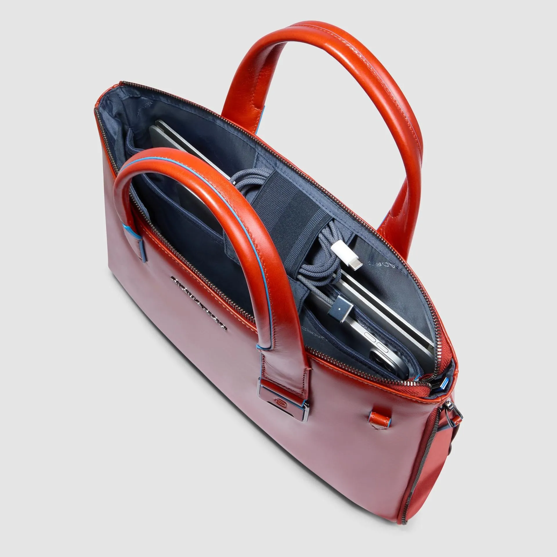 Тонкая кожаная сумка для ноутбука 14" Piquadro CA6857B2/CU4, коричневыйphoto4
