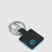 Кожаный брелок для ключей с карабином Blue Square Piquadro PC3757B2/N, чёрный