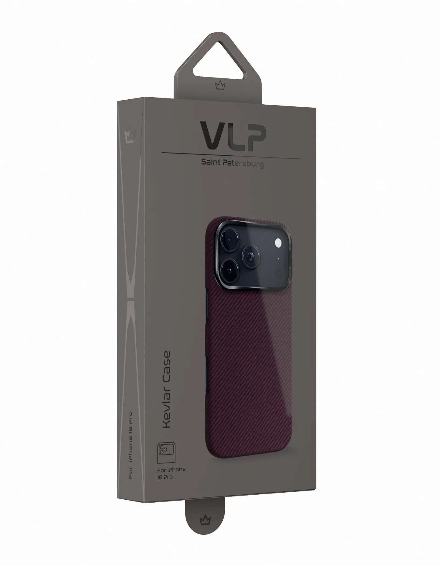 Чехол защитный VLP Kevlar Case с MagSafe для iPhone 18 Pro, темно-вишневыйphoto9