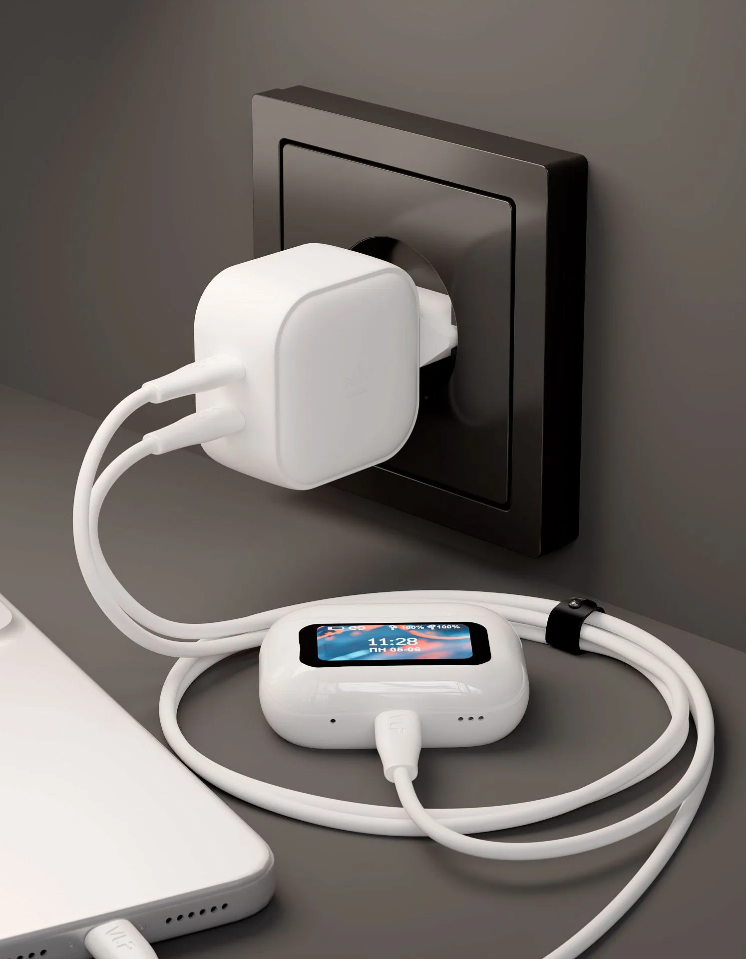 Сетевое зарядное устройство VLP G-Charge 45Вт USB-C+USB-C, PD, QC, белыйphoto5