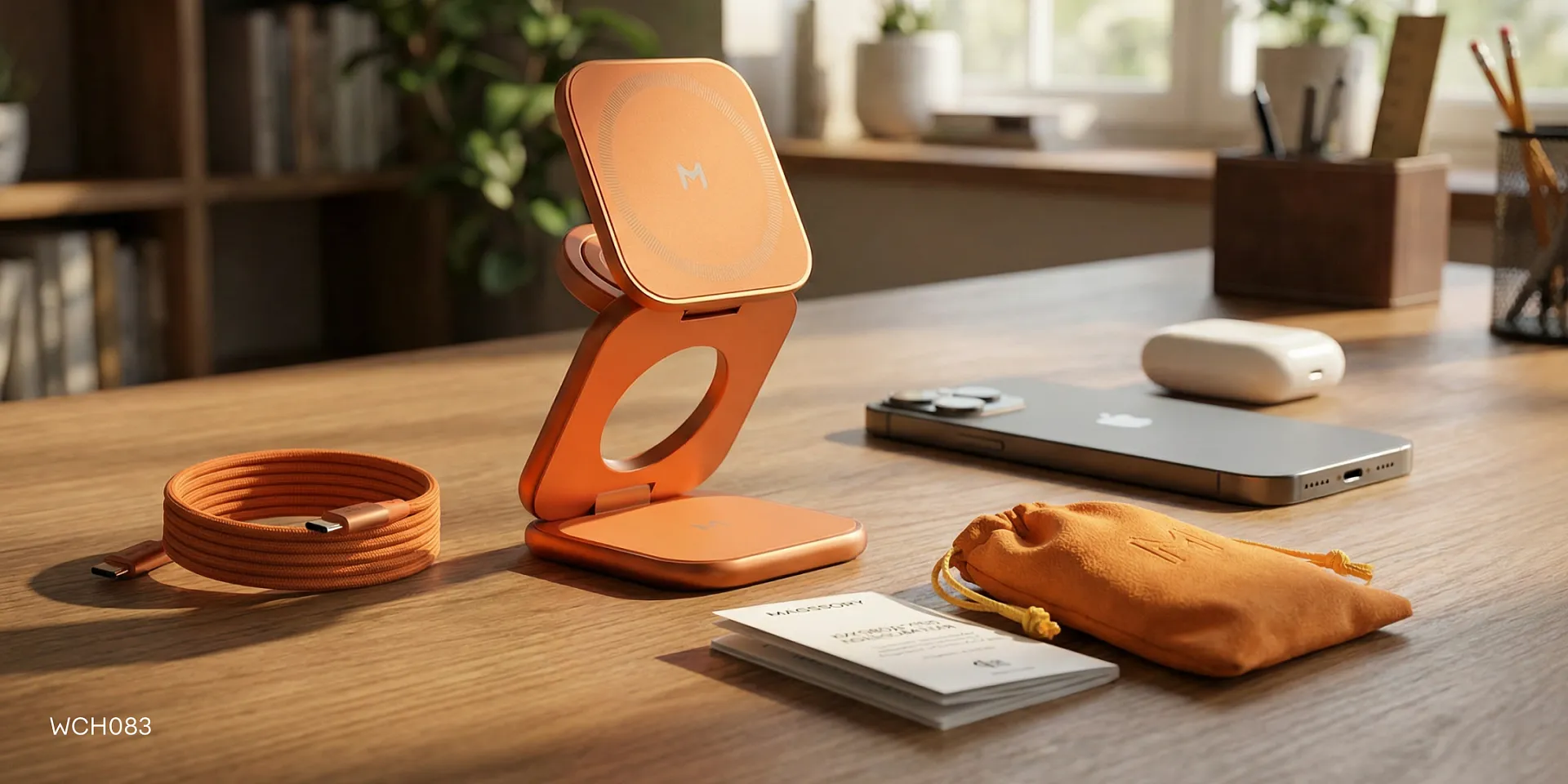 Складное беспроводное зарядное устройство 3 в 1 Magssory Fold Ultra для Apple Orangephoto14
