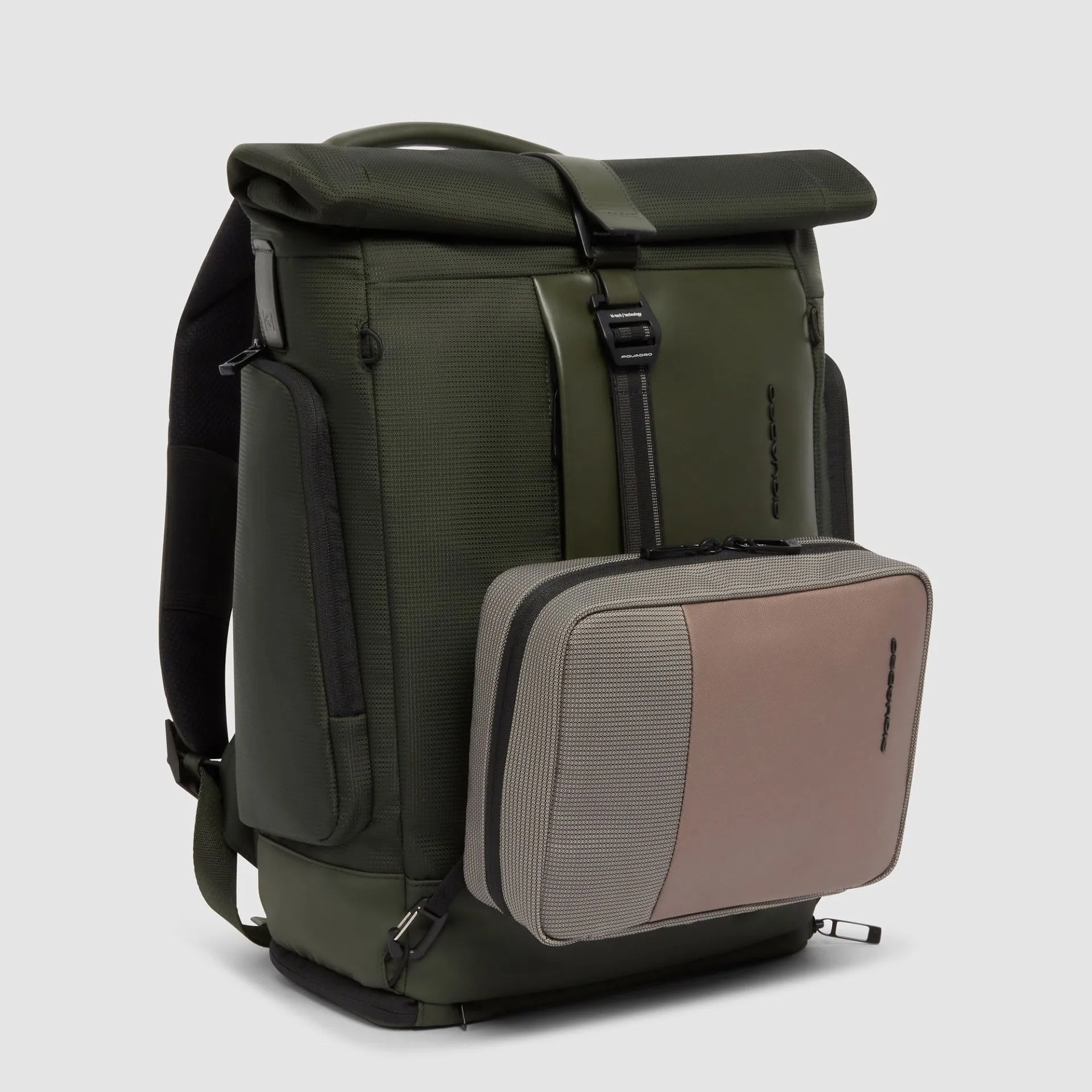 Рюкзак-роллтоп для ноутбука 15,6" с сеткой для шлема Piquadro CA7190W145/VE, зелёныйphoto4