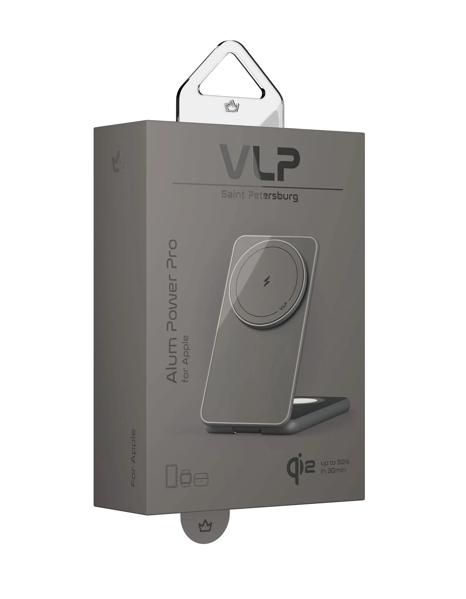 Беспроводное зарядное устройство VLP Alum Power Pro для Apple, натуральный титанphoto10