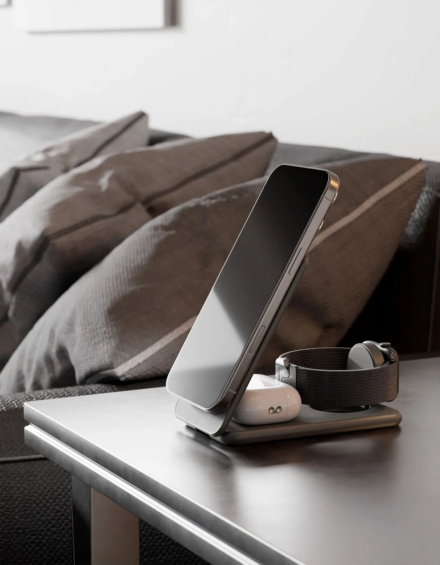 Беспроводное зарядное устройство VLP Alum Power Pro для Apple, натуральный титанphoto5