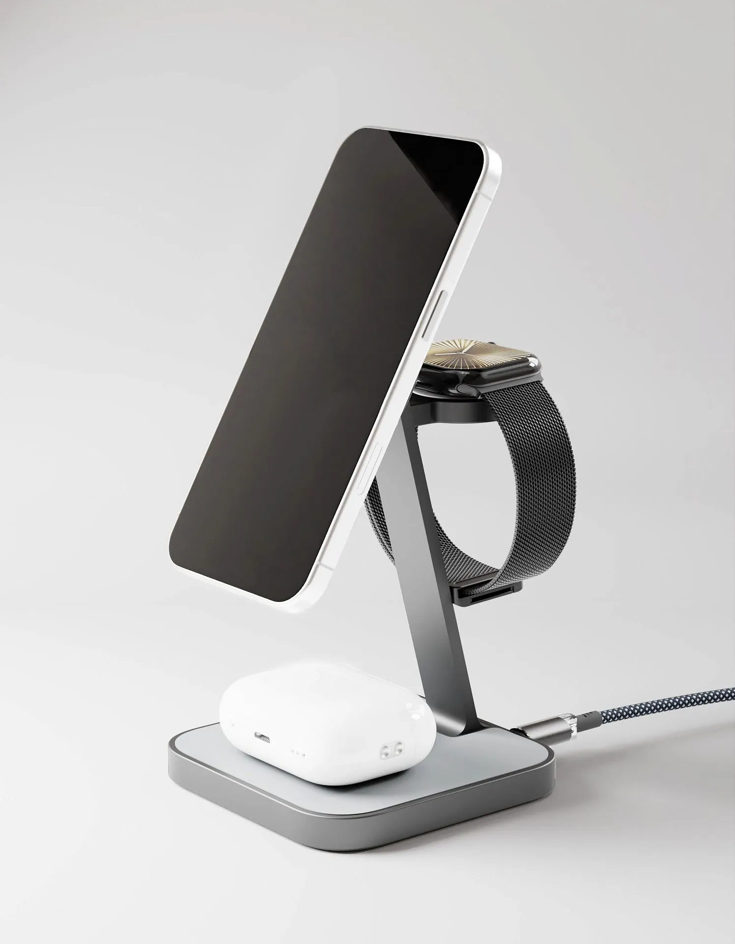 Беспроводное зарядное устройство VLP Unity Power 3in1 для Apple, серый космосphoto4