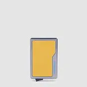 Кардхолдер MagSafe из алюминия и кожи, RFID-защита Piquadro PP7072B2R/G, жёлтый