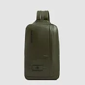 Сумка-слинг из кожи для iPad до 11" с защитой RFID Piquadro CA6764W137/VE2, зелёный