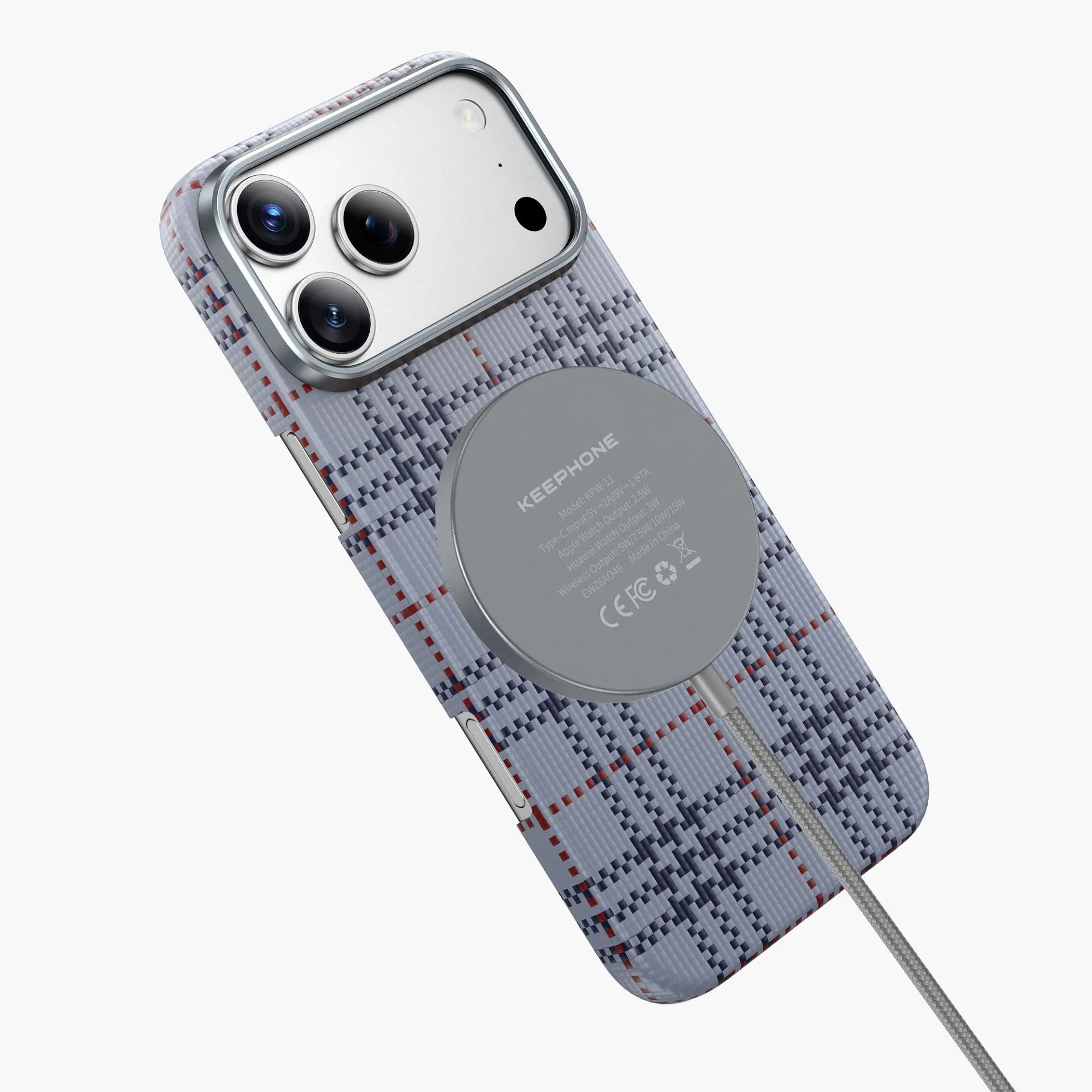 Чехол защитный KEEPHONE KEVLAR SCOTS для iPhone 17 Pro / iPhone 18 Pro, серыйphoto1