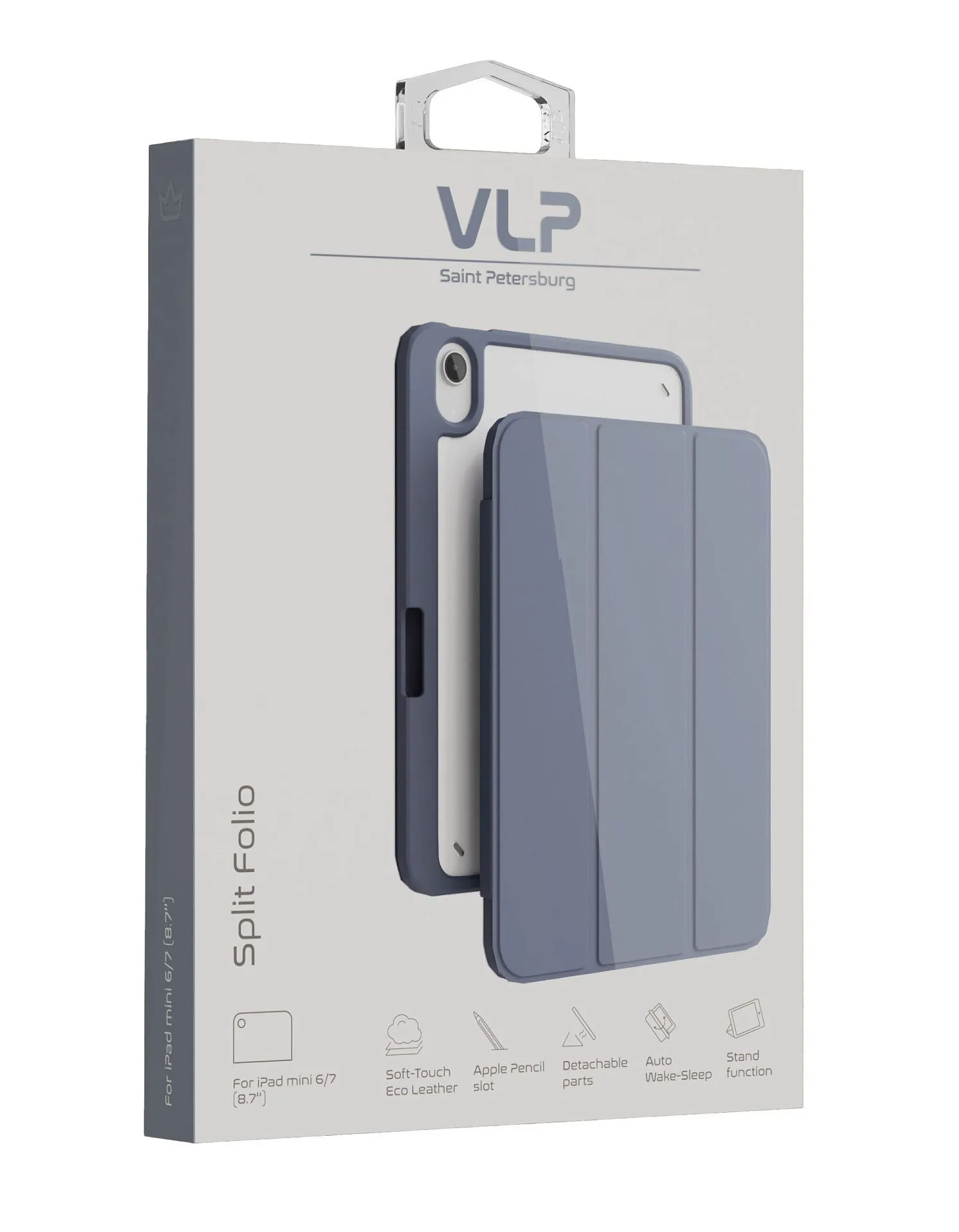 Чехол защитный VLP Split Folio для iPad mini 6/7, лавандовыйphoto1