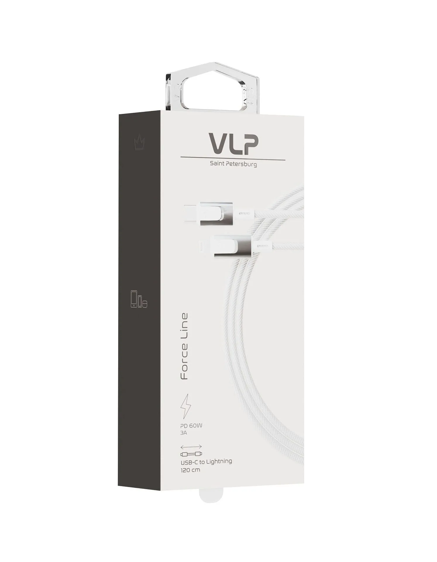Дата-кабель VLP Force Line 30W USB-C + Lightning, 1.2m, белыйphoto5