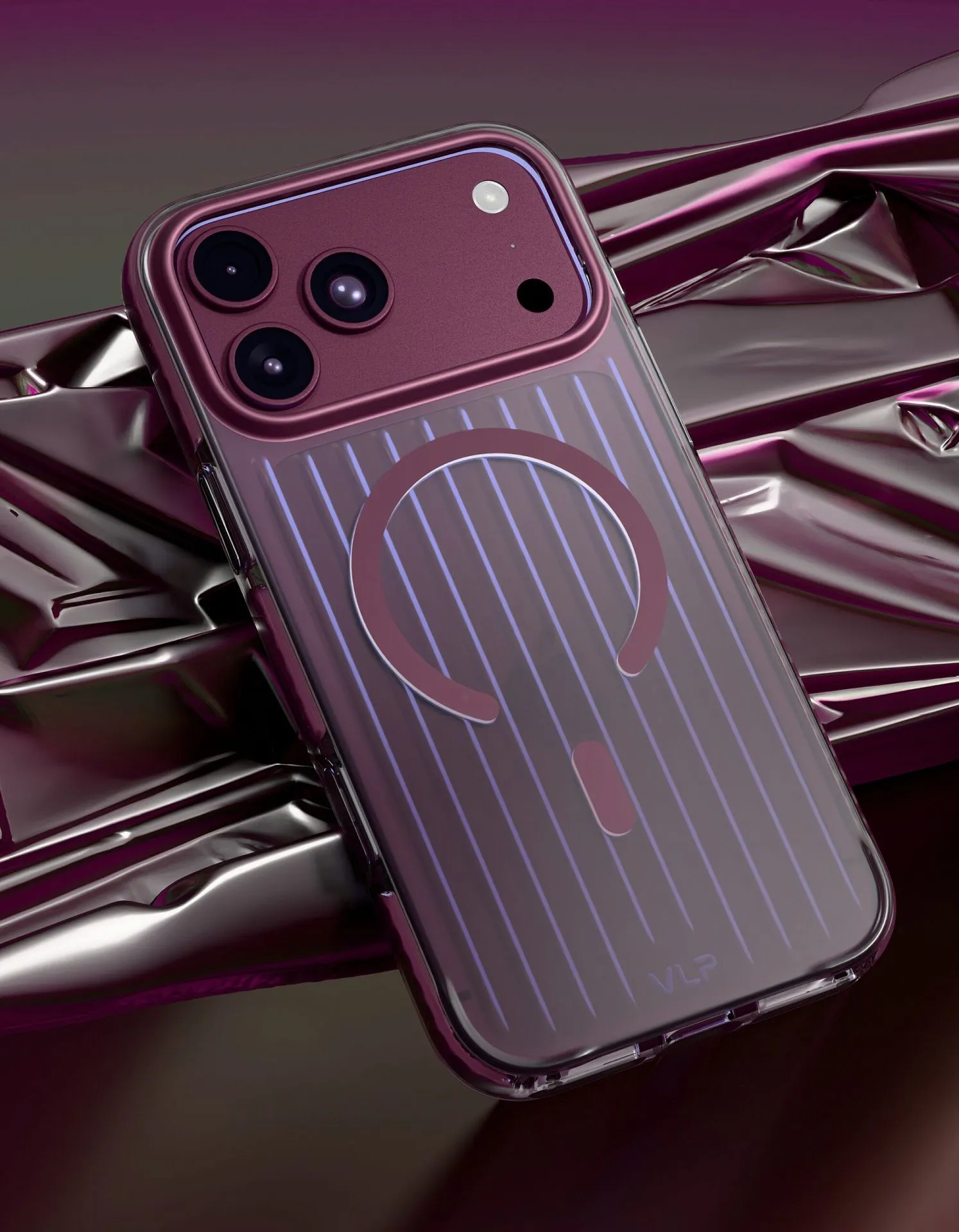 Чехол защитный VLP Pulse Case с MagSafe для iPhone 18 Pro Max, темно-вишневыйphoto3