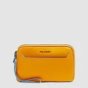 Клатч мужской кожаный с RFID-защитой Blue Square Piquadro AC6901B2R/G, жёлтый