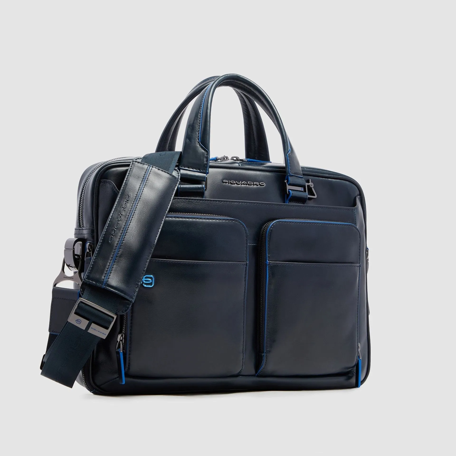Кожаная сумка для ноутбука 14" с навесным замком Piquadro CA2849B2/BLU2, синийphoto1