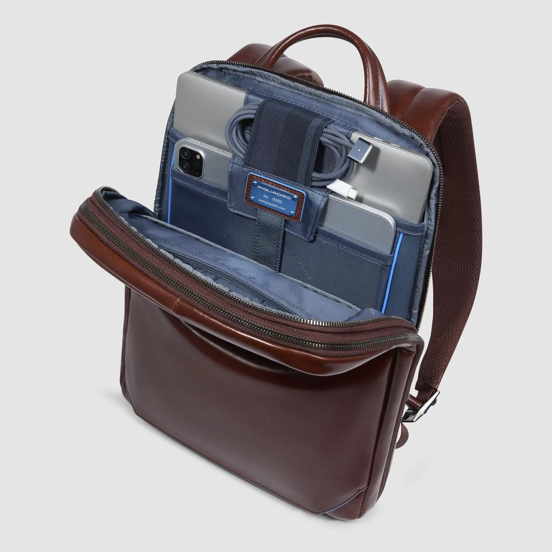 Кожаный рюкзак для ноутбука 14" с RFID-защитой Piquadro CA6311B2/MO, коричневыйphoto4