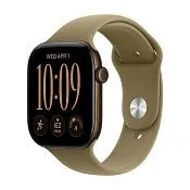 Apple Watch Series 12, 46 мм корпус из алюминия бронзового цвета, спортивный ремешок оливкового цвета