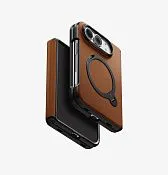 Чехол UNIQ Elix Q-Fold 360 Leather для iPhone Duo, коричневый (caramel)