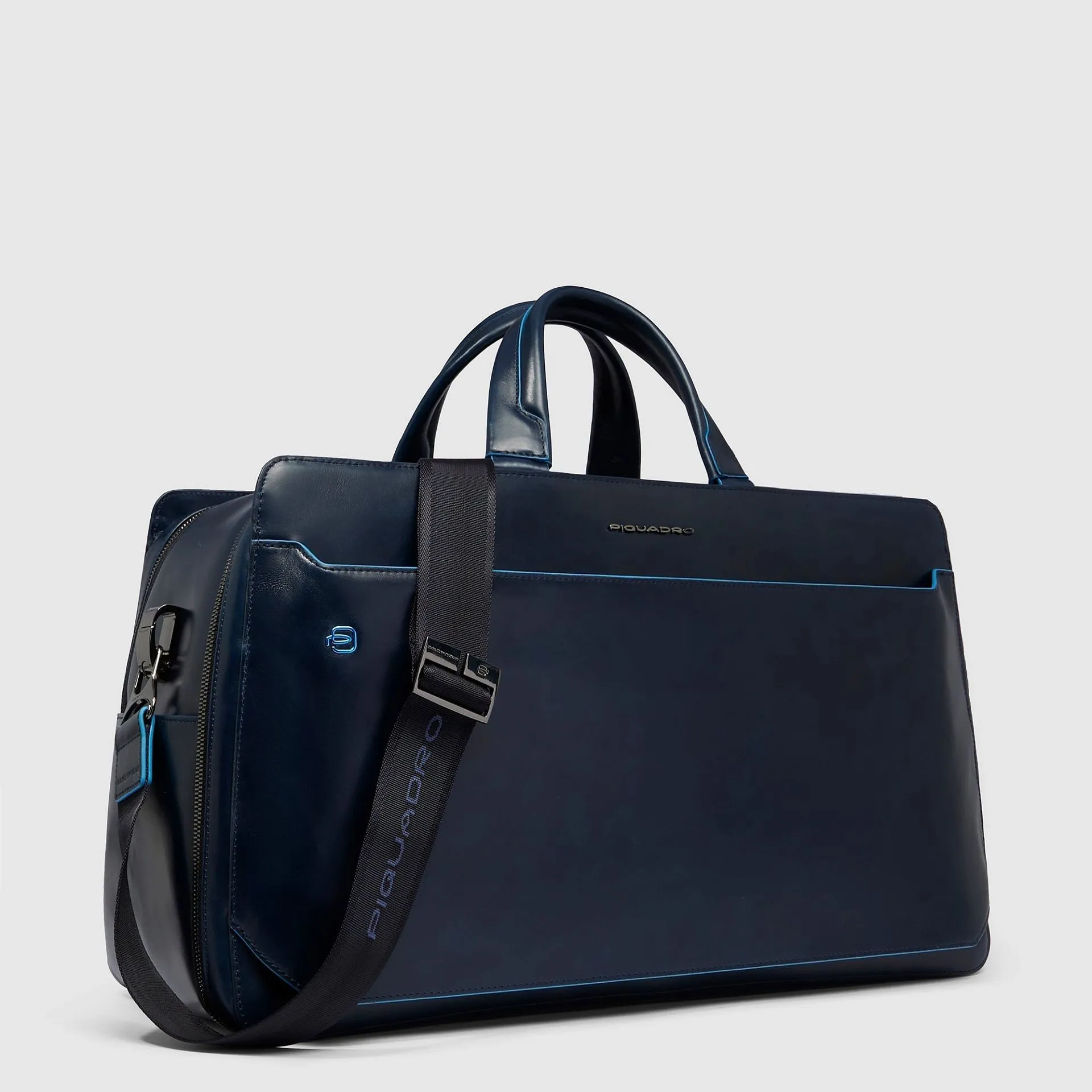 Кожаная дорожная сумка для ноутбука 14" Blue Square Piquadro BV6596B2/BLU2, синийphoto1