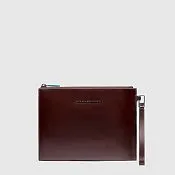 Кожаный клатч для iPad mini с карманом для AirPods Piquadro AC6509B2/MO, коричневый