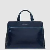 Кожаный портфель для ноутбука 15,6" с RFID-защитой Piquadro CA6590B2/BLU2, синий