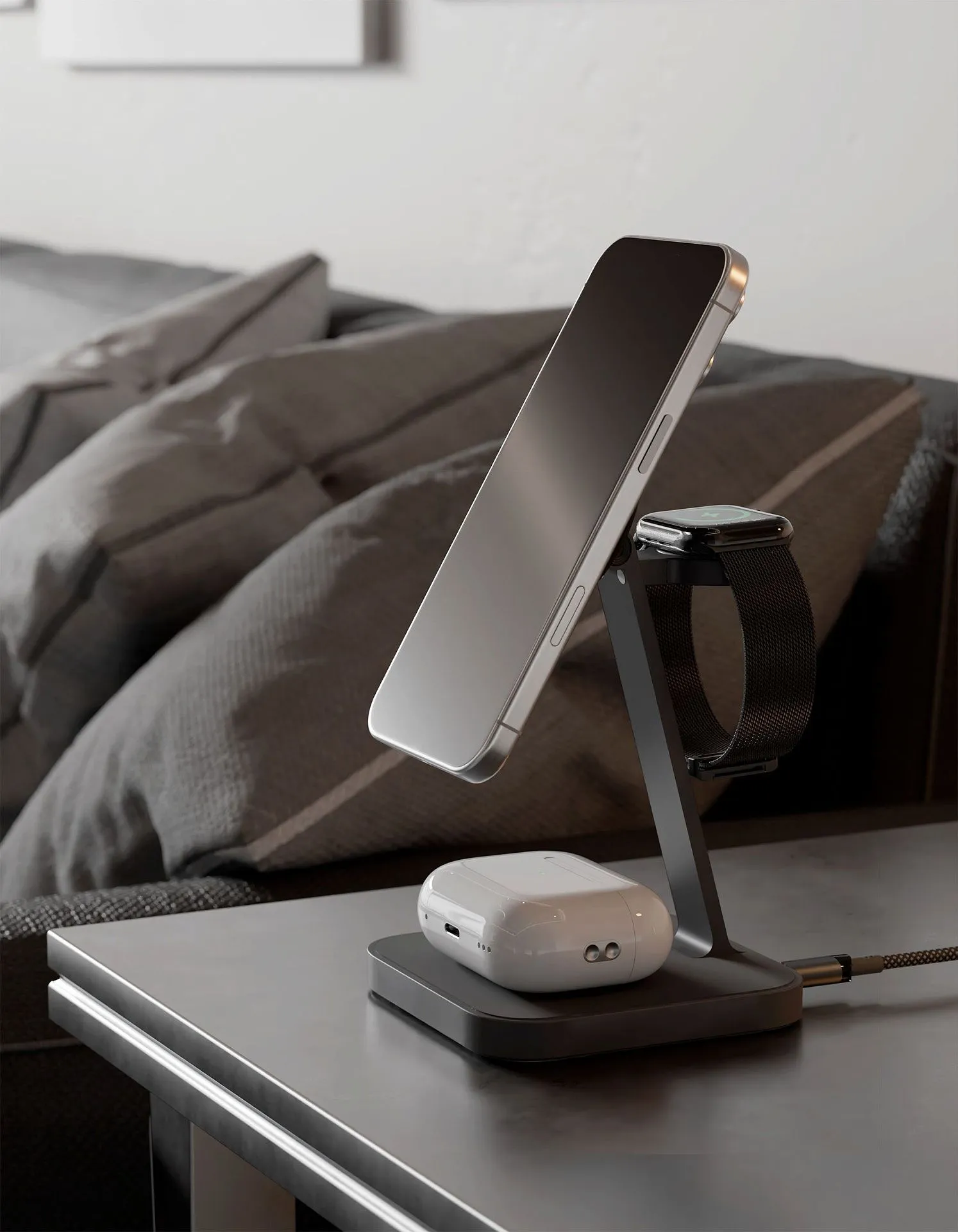 Беспроводное зарядное устройство VLP Unity Power 3in1 для Apple, серый космосphoto6