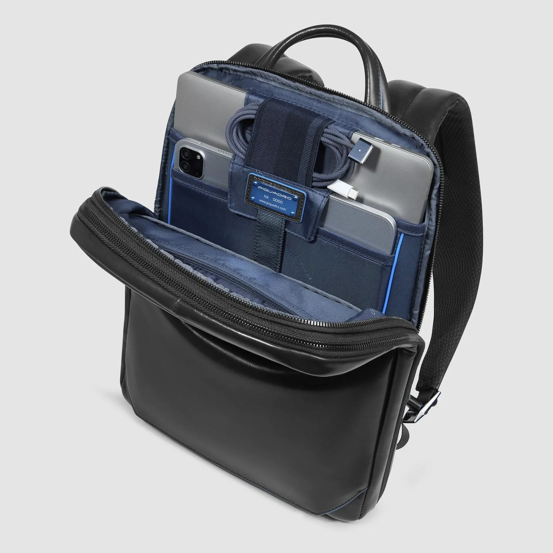 Кожаный рюкзак для ноутбука 14" с RFID-защитой Piquadro CA6311B2/N, чёрныйphoto4