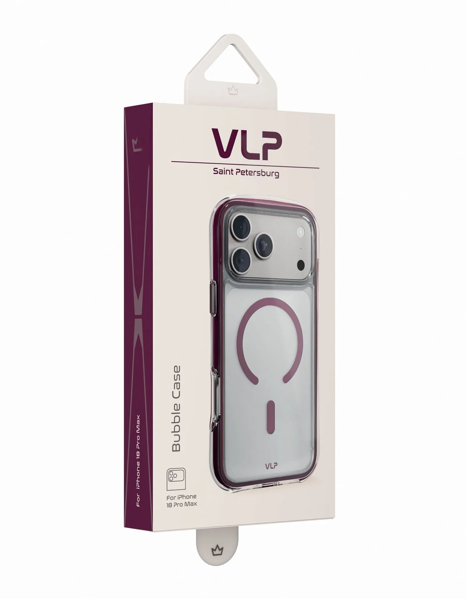 Чехол защитный VLP Bubble Case с MagSafe для iPhone 18 Pro Max, темно-вишневыйphoto9