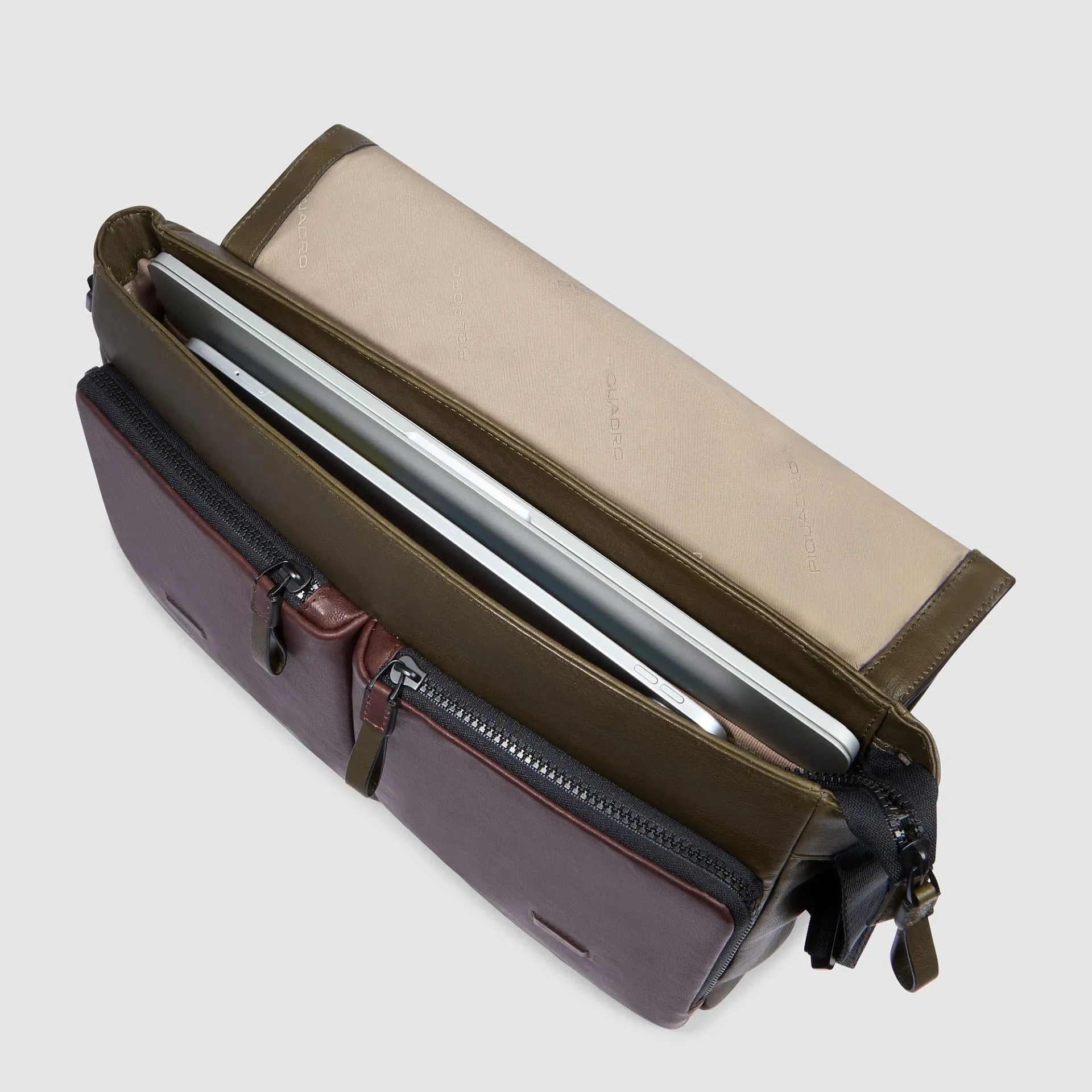 Кожаная сумка-мессенджер для ноутбука 14" Piquadro CA6785AP/VETM, зелёныйphoto3