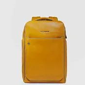 Кожаный рюкзак для ноутбука 14" с RFID-защитой Piquadro CA6591B2/G, жёлтый
