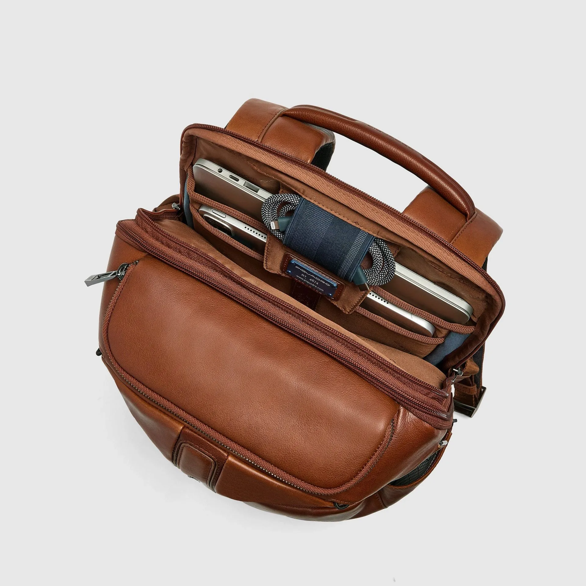 Кожаный рюкзак для ноутбука 15,6" с расширяемым объёмом Piquadro CA7181W143/CU, коричневыйphoto4
