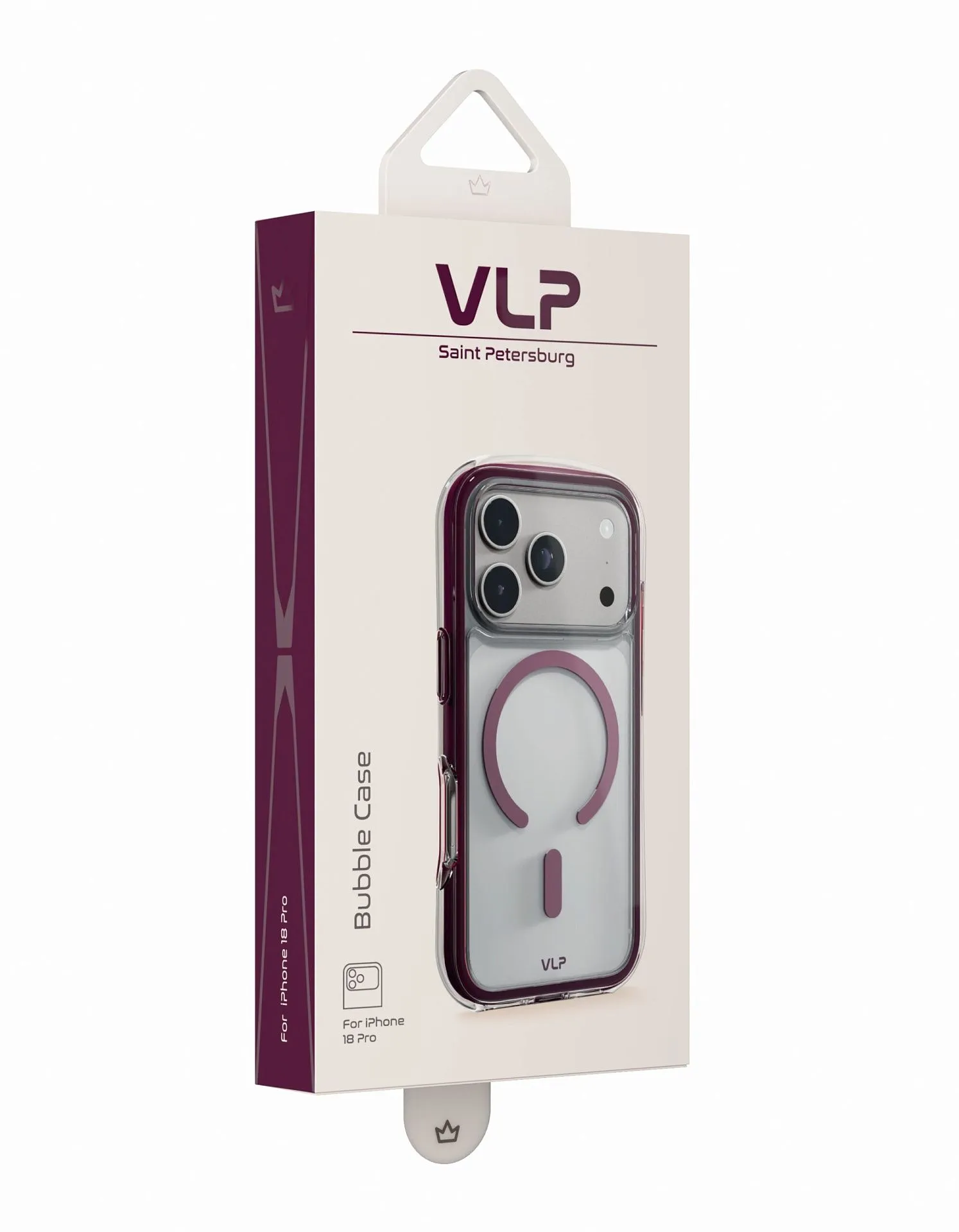 Чехол защитный VLP Bubble Case с MagSafe для iPhone 18 Pro, темно-вишневыйphoto8